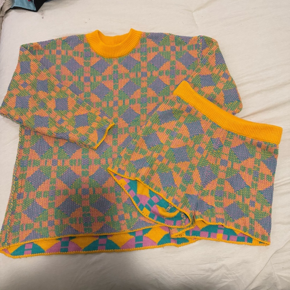 Free People Beach Printed Malibu Sweater Set